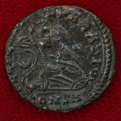 Ancient Roman Empire Coin CONSTANTIUS II Roman Soldier Spearing Fallen Horseman