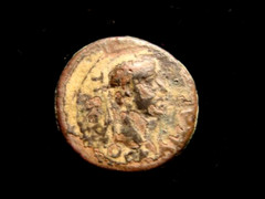 TIBERIUS. AD 14-37. LYDIA. APOLLONOSHIERON. AE 14. Lyre. Uncleaned. SCARCE.