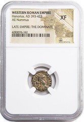 NGC XF Roman AE4 of Honorius AD393- 423 NGC Ancients Certified EXTREMELY FINE