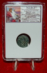 Ancient Judaean Coin Of NERO Bronze Prutah Jerusalem Mint 58-59AD Wreath Palm
