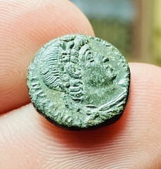 Constantius II AE Nummus Aquileia AD 337-340, GLORIA EXERCITVS, RARE OFFICINA,VG