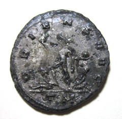 AURELIAN. SILVERED ANTONINIANUS, MILAN MINT 270-275 AD. SOL REVERSE.