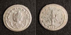 *Salonina, Ancient Roman Coin w/ Description Card, Billon Silver[E6955]7n7