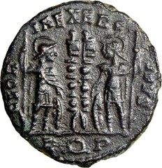 Constantine I AE3 Rome 333-336 AD RIC VII 350 R Wreath P Gloria Exercitus