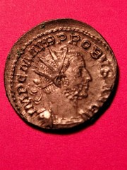 ROMAN EMPIRE PROBUS SILVERED ANTONINIANUS 277-78 AD LUGDUNUM UNC/AU 3.9g RIC-79