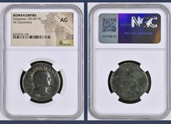 Roman Emperor Vespasian NGC Graded 69AD-79AD As Ancient Coin Certified Genuine