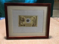 RARE FRAMED WOOD MATTED SILVER ROMAN EMPEROR SEPTIMIUS SEVERUS COIN BLACK CAESAR