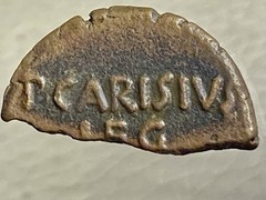 Cut 25BC-23BC Octavian Augustus P Carisius Leg Augusti Ancient Roman Rare Coin