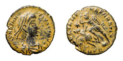 None Online w Star Constantius II Half Follis Soldier Spearing Fallen Horseman