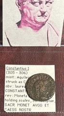 Constantius 1, 305-306. Monster Bronze 25mm Father Of Constantine the Great C281
