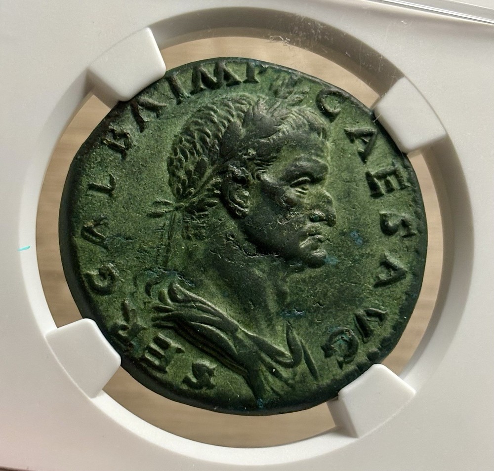 Galba (AD 68-68) Roma Sestertius – NGC XF 4/3 Fine Style !