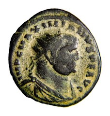 Maximianus AE Radiate 305 Alexandria Jupiter And Prince Authentic Roman Coin