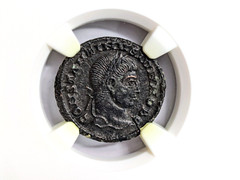 Constantine II Roman Empire Nummus NGC AU Camp Gate Castle Keep Ancient Caesar