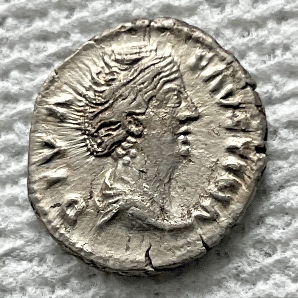 Ancient Roman Empire Silver Coin AR Denarius Diva Faustina I. 138 – 141 AD.