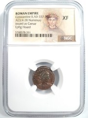 Constantine II Roman Empire BI Nummus AE3/4 NGC XF Ancient Epfig Hoard Pedigree