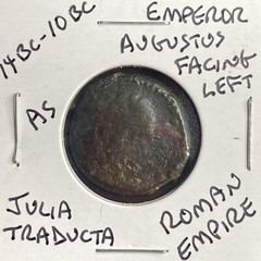 14BC-10BC Ancient Roman Coin Emperor Octavian Augustus Julia Traducta Genuine