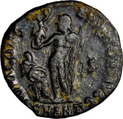 Licinius I Roman Bronze Follis Antioch – Mappa Globe & Scepter – RIC 27 VF/EF