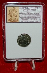 Ancient Roman Empire Coin CONSTANTIUS II Two Victories Holding Wreaths