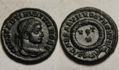 Constantine Caesar Rare genuine ancient Roman XF coin Laurel wreath Sunburst 321