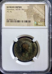 Emperor Domitian 81-96 AD AE As Genuine NGC Certified Ancient Roman Coin
