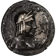[#1277492] Plaetoria, Denarius, 67 BC, Rome, Fourrée, Silvered bronze, EF(40-45)