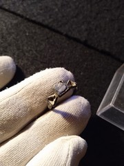 Superb roman ring in bronze, stone blue , diameter inside 17 mm