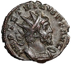 Tetricus I Antoninianus “Laetitia, Wreath and Anchor” Good Very Fine