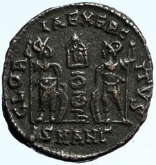 CONSTANTIUS II Constantine the Great son Roman Coin LEGION WAR SOLDIERS i104485