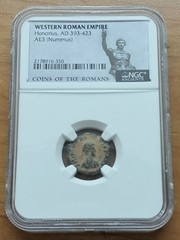 NGC Honorius Western Roman Empire AE3 Bronze Nummus Ancient Coin AD 393-423