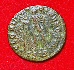 Constantius II AE Nummus Siscia AD 350-355, GLORIA ROMANORVM, EXTREMELY RARE, VG