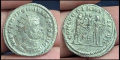 Maximianus Bi Antoninianus Cyzicus AD 293-4 Radiate draped bust Roman Empire