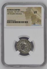 NGC VF AR Double Denarius of Volusian AD 251-253 Roman Empire Silver VERY FINE