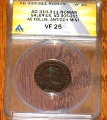 ROMAN EMPIRE GALERIUS AD 310-311 AE FOLLIS ANACS Antioch Mint Ancient VF 25 Coin
