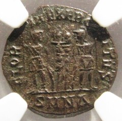NGC AU, Constantine I, 306-337 AD, AE Follis, Struck 330-335, Nicomedia Mint