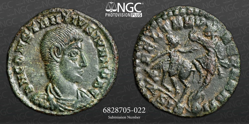 CONSTANTIUS GALLUS. Ancient Roman coin. AD 351-354. NGC certified Ch XF. A1298