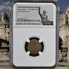 Western Roman Empire, Valentinian I, AD 364-375 AE3 (Nummus) – NGC Ancients