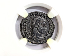 Constantine II Roman Empire Nummus NGC AU Camp Gate Castle Keep Ancient Caesar