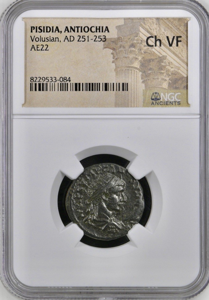 Emperor Volusian NGC Graded Choice Very Fine Genuine 251-253AD Roman Coin Nice