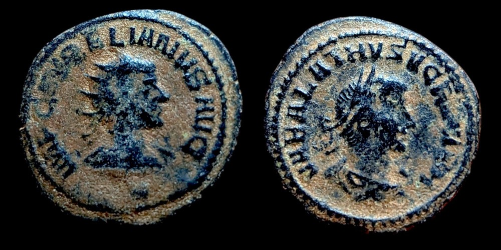 Ancient Roman Antoninianus 271-272 Coin, Vabalathus and Aurelian 3.2 Grams