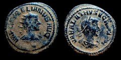 Ancient Roman Antoninianus 271-272 Coin, Vabalathus and Aurelian 3.2 Grams