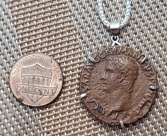 Roman Emperor Caligula Authentic Genuine Ancient Coin Silver Pendant Necklace