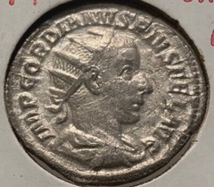 Roman Empire 238-244 AD Gordian III AR Double Denarius Silver in Holder