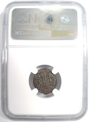 Constantine I Roman Empire Nummus AE3/4 NGC Ch AU Ancient Epfig Hoard Pedigree