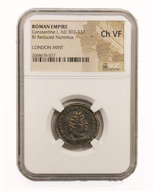 Roman AE Constantine I the Great AD 272-337 NGC VF London Mint Ancient Coin Slab