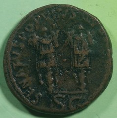 Roman Imperial ae AS Coin of Trajan 2 TROPHIES @2952