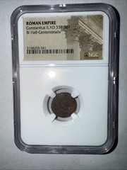 Roman Empire AD 337-361 BI Half-Centenionalis for Constantius II, NGC Graded