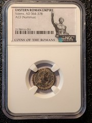 Eastern Roman Empire. Valens, AD 364-378. NGC Genuine.