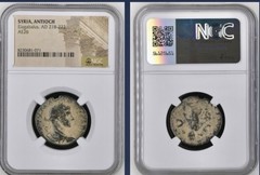 Emperor Elagabalus 218-222 AD NGC Certified Coin Genuine Bronze Case Scratch