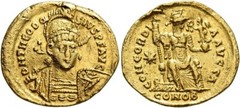 Theodosius II, 402-450. Solidus Gold 21 mm 4.18 g 12 h Constantinopolis, 408-420