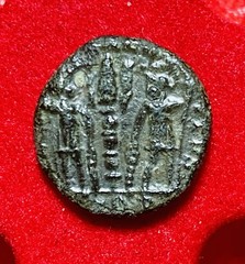 Constantius II AE Nummus Aquileia AD 337-340, GLORIA EXERCITVS, RARE OFFICINA,VG
